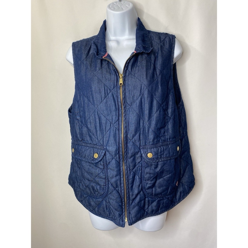 US Polo Association Womens Quilted  Vest‎ Size Large Crest Equestrian Old Money